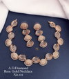 Silver And Rose Gold AD Diamond Necklace 4 Catalog
